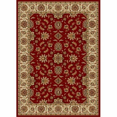 AURIC Como Rectangular Red Traditional Italy Area Rug, 7 ft. 9 in. W x 11 ft. H AU478597